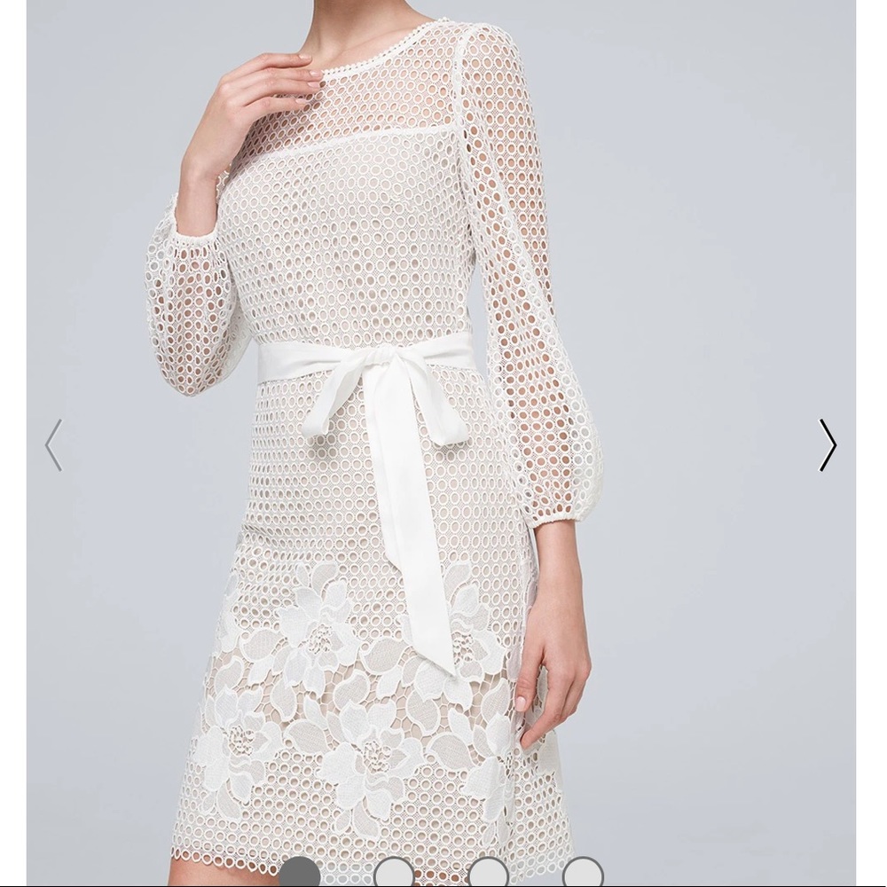 Guipure ivory lace shift dress White House BM